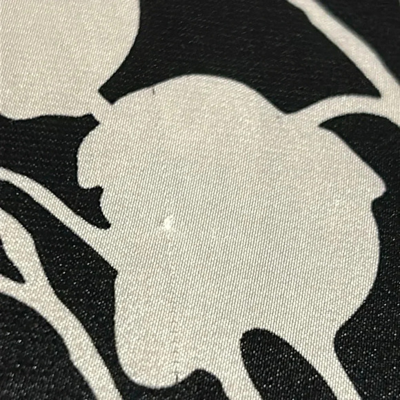 RW & CO dress, halter ,sateen,shiny ,empire waist ,size  10 .Black floral artsy. - Picture 11 of 17